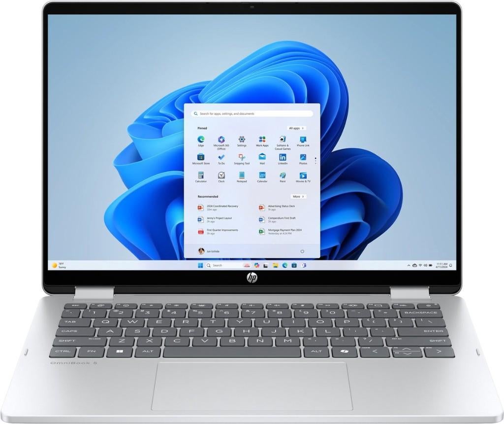 HP OmniBook 5 Flip 14-FP0023DX - Core 7 - 16 GB - 512 GB, Computers en Software, Windows Laptops, Qwerty, Intel Core 7 150U, Nieuw
