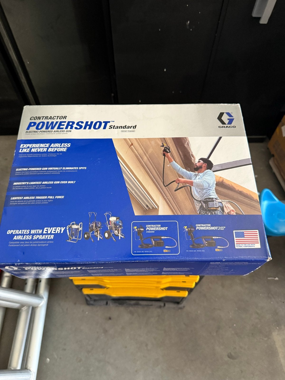 Graco PowerShot Standaard Verfspuit met 2 DeWalt accu's, Doe-het-zelf en Verbouw, Ophalen, Nieuw, Verfspuit of Verfpomp