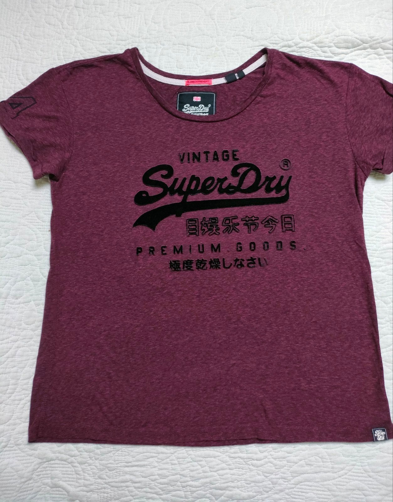 Donkerrood T-shirt SuperDry maat 40, Kleding | Dames, T-shirts, Maat 38/40 (M), Superdry, Ophalen of Verzenden, Korte mouw