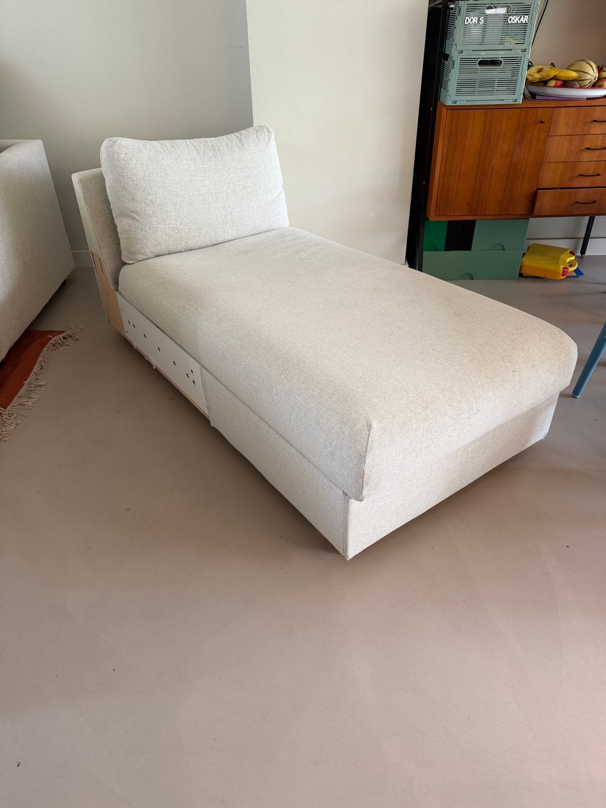 IKEA Vimle chaise longue Gunnared beige met opbergruimte, Huis en Inrichting, Ophalen, Eenpersoons, Zo goed als nieuw, Minder dan 150 cm