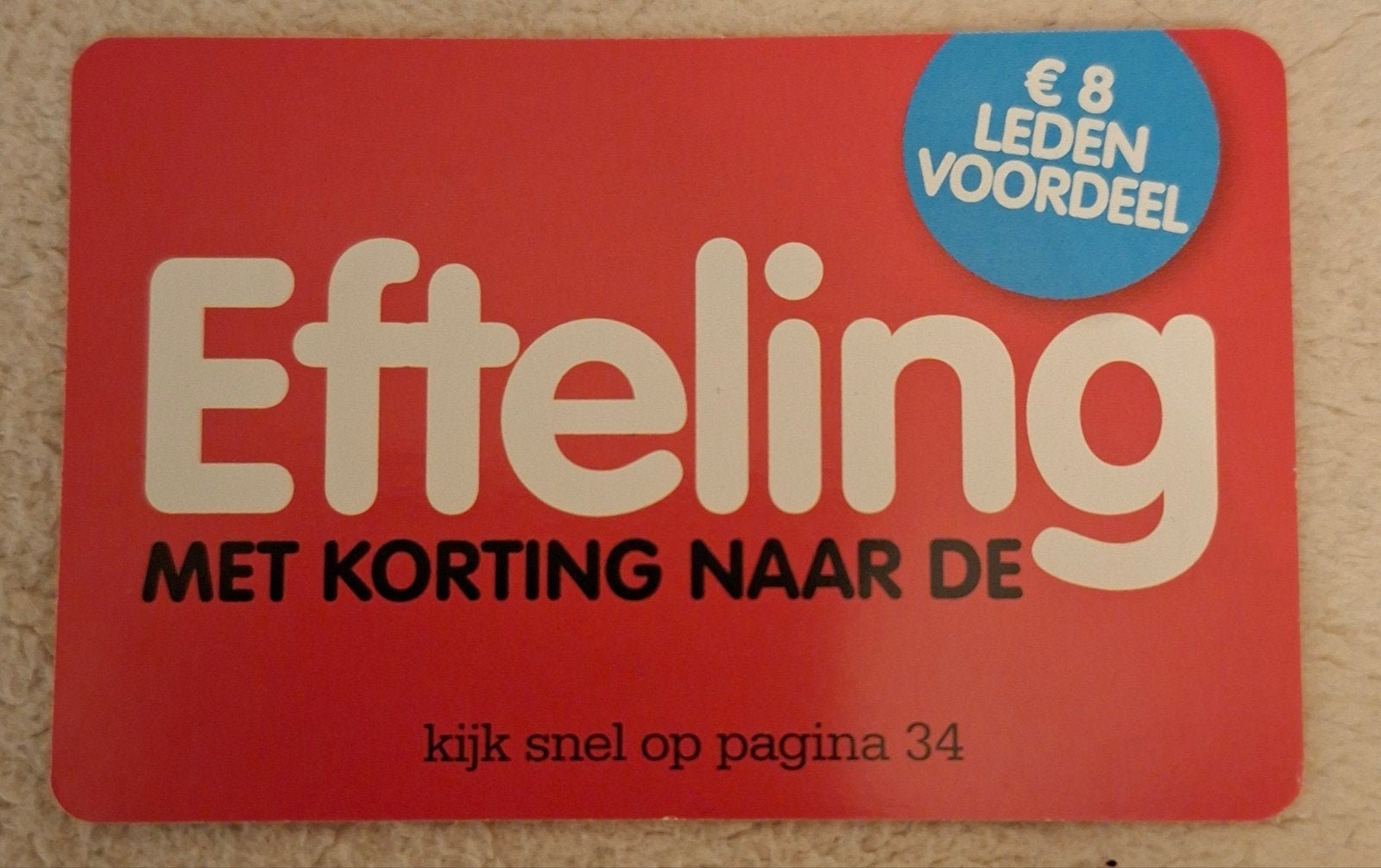 Efteling reclame Kampioen  2011, Verzamelen, Ophalen of Verzenden, Overige typen