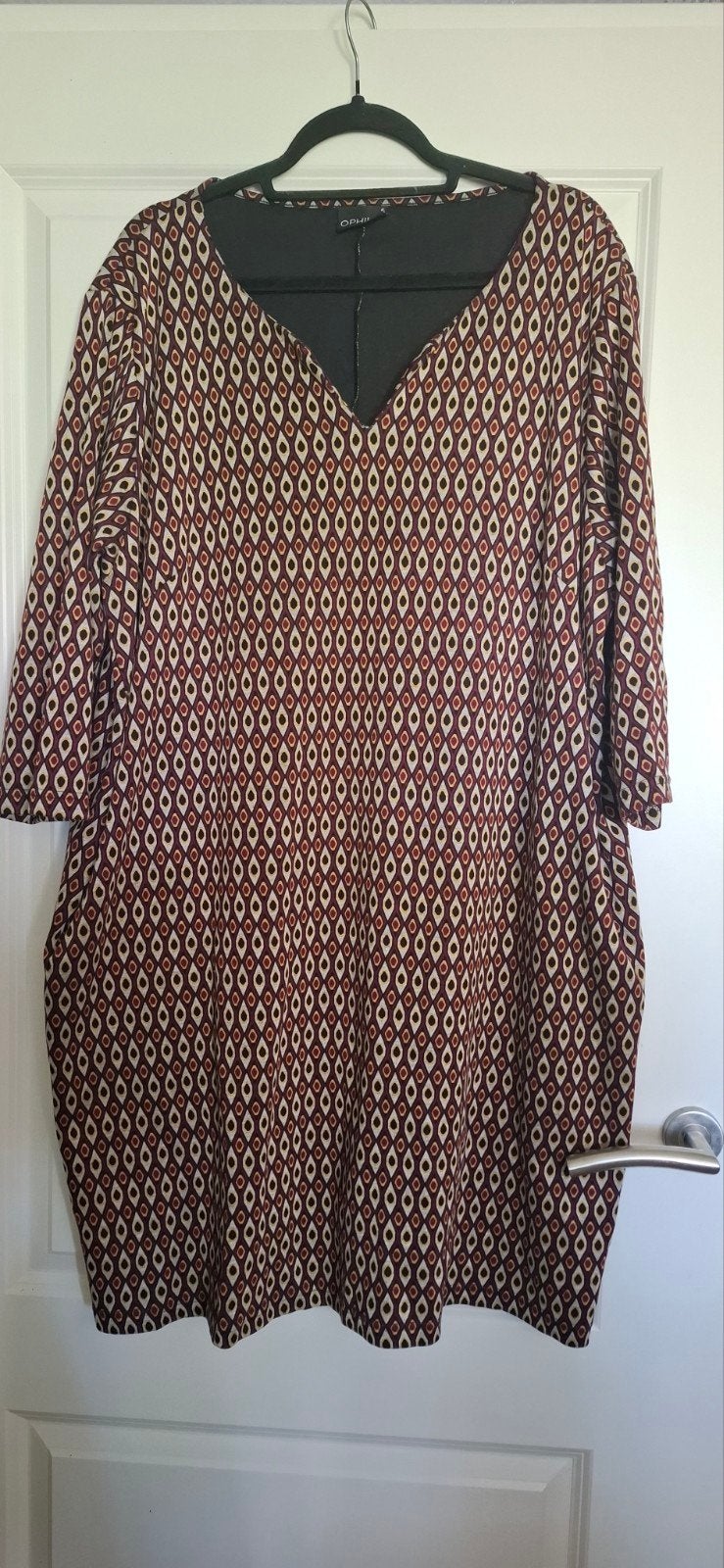 Ophilia printjurk maat 5 (52/54), Overige kleuren, Jurk, Ophalen of Verzenden, Zo goed als nieuw