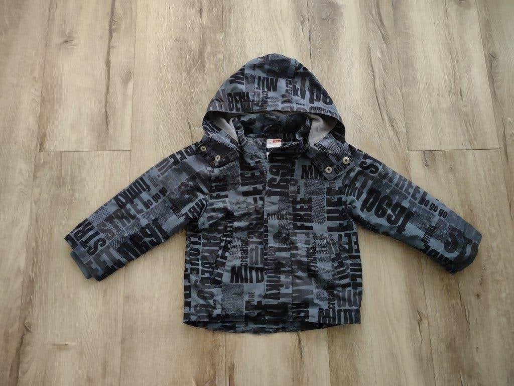 Stoere zwart grijze tussenjas met capuchon van Name it, 98., Onb, Ophalen of Verzenden, Onb, Jas