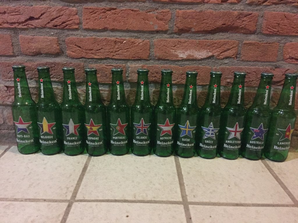20x Heineken limited edition flesjes uit Frankrijk 2020/2021, Ophalen of Verzenden, Nieuw, Flesje(s), Heineken