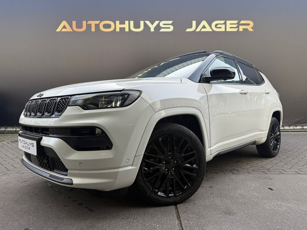 Jeep Compass 4xe 240 Plug-in Hybrid Electric S Pano Carplay, Auto's, Jeep, Automaat, Zwart, 4 cilinders, Wit