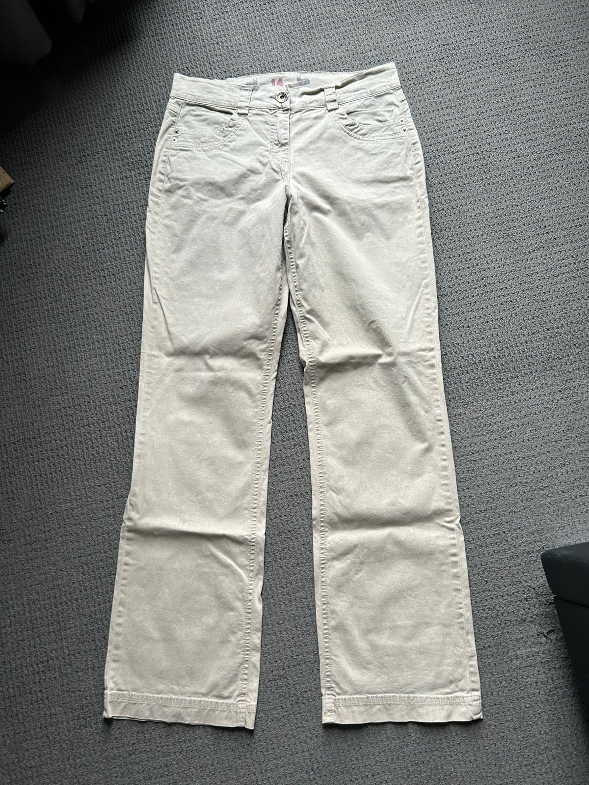 Zomer-jeans met rechte pijp , maat L/40, Maat 38/40 (M), Beige, Ophalen of Verzenden, Zo goed als nieuw