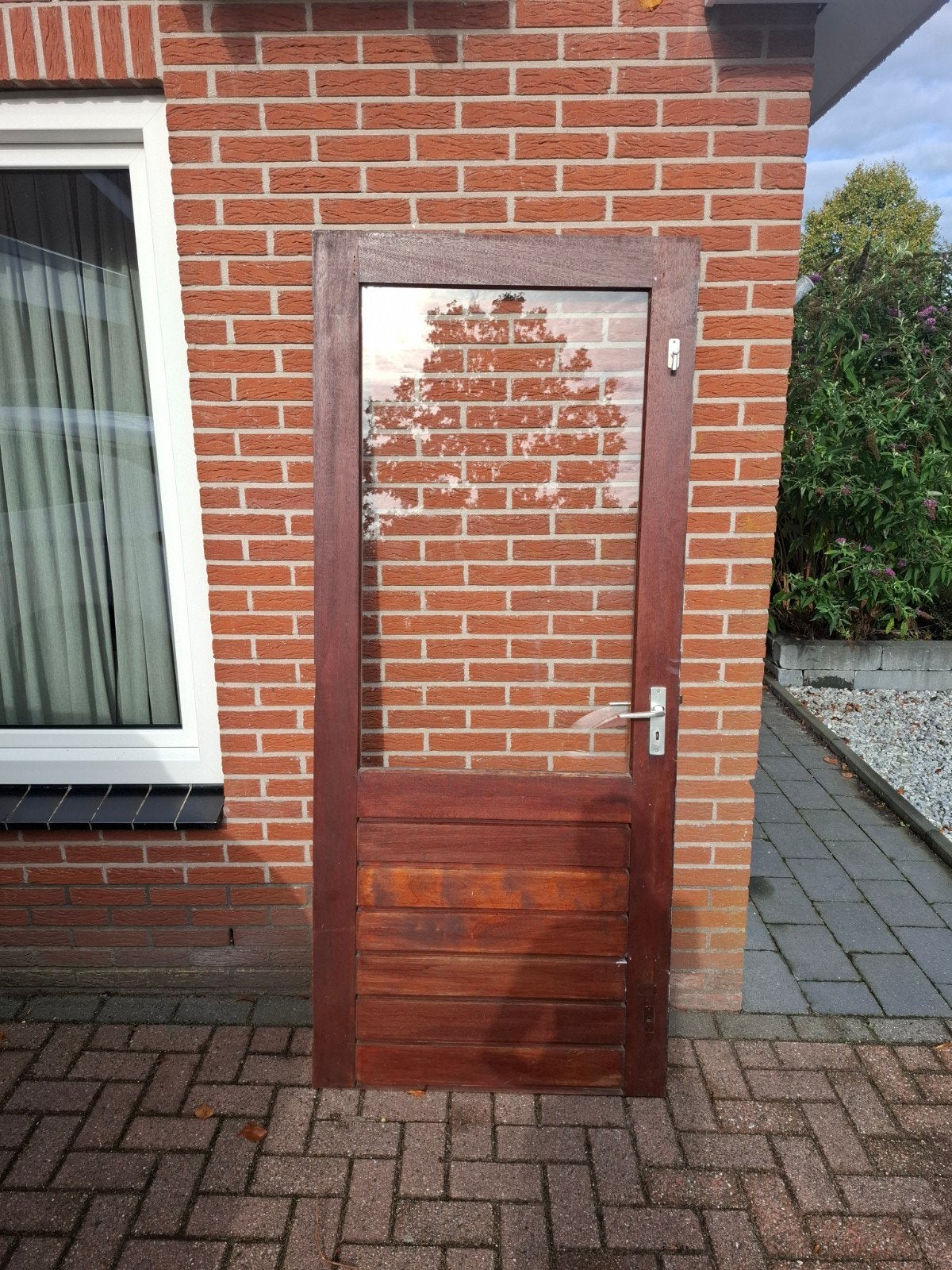 hardhouten deur, Ophalen, Gebruikt, Buitendeur, 200 tot 215 cm
