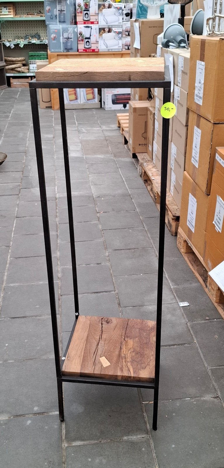 retro tafel met robuuste houten blad nieuw., Ophalen, Nieuw, Rechthoekig, Minder dan 55 cm