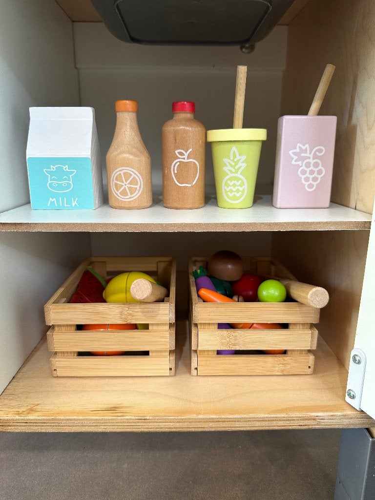 Speelkeuken accessoire speelgoed hout drinken melk sap, Ophalen of Verzenden, Zo goed als nieuw, Hout, Speelkeuken-accessoire