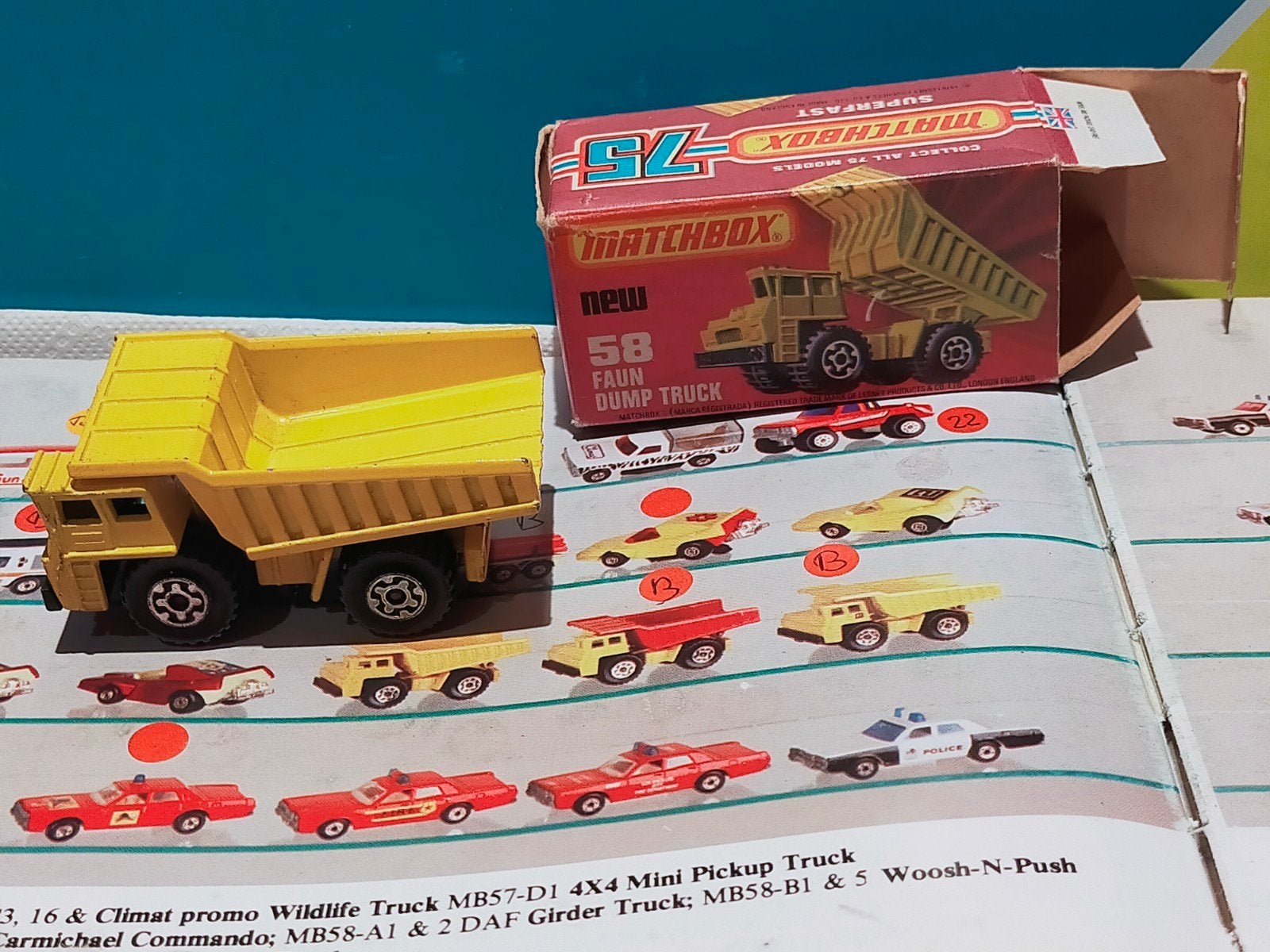 Lesney Matchbox MB 58 Faun Truck met doosje, Hobby en Vrije tijd, Modelauto's | 1:87, Ophalen of Verzenden, Zo goed als nieuw