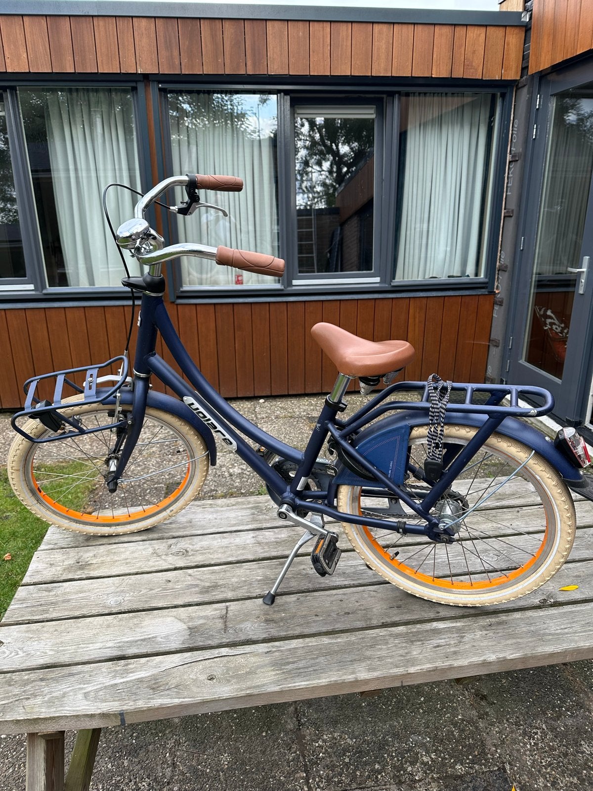 Kinderfiets 20 inch met voordrager en fietstassen, Ophalen, Gebruikt, Terugtraprem, 16 tot 20 inch