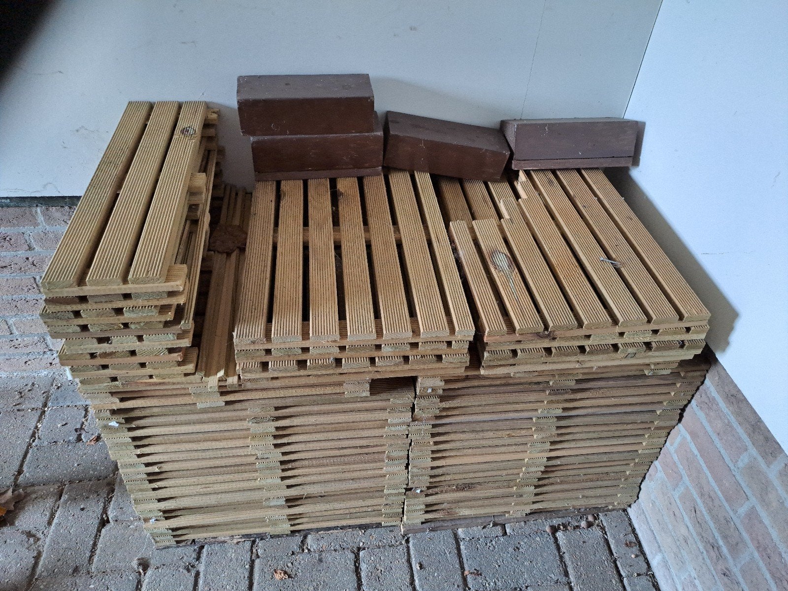 houten tegels, Tuin en Terras, Terrasdelen en Vlonders, Ophalen of Verzenden, Hout