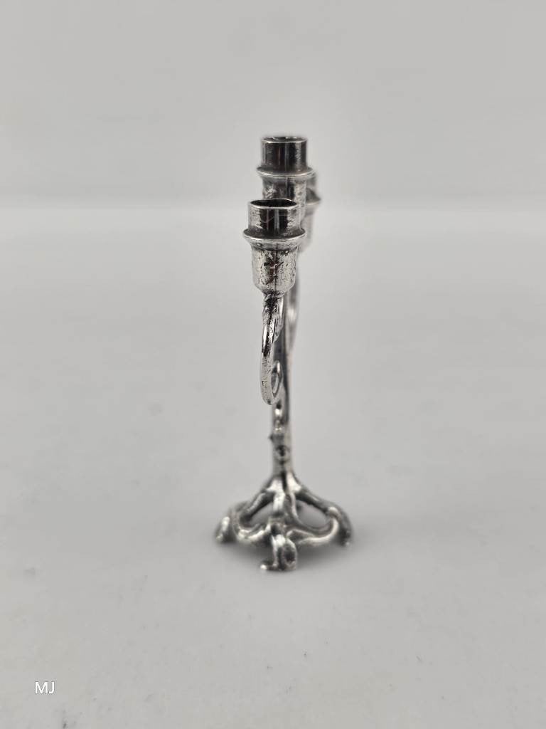 Zilveren miniatuur Kandelaar                            Z239, Ophalen of Verzenden, Zilver