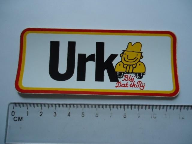 sticker oud URK BLIJ RIJ smile auto oldtimer klassieker, Verzamelen, Stickers, Verzenden, Zo goed als nieuw, Bedrijf of Vereniging