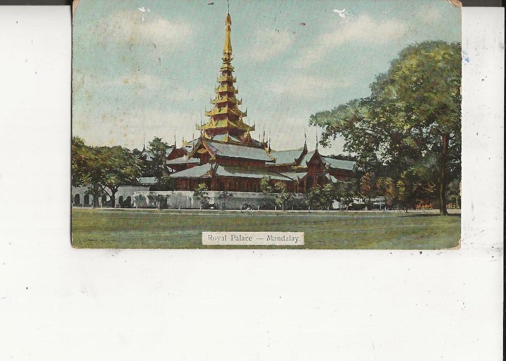 Rangoon Mandalay Pagode Royal Palace 8-8-1913, Ophalen of Verzenden, Voor 1920, Gelopen, Buiten Europa
