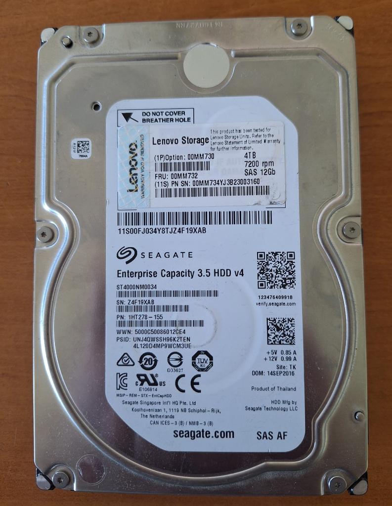 20 x HDD Seagate SAS 3,5 ", 4 Tb, Computers en Software, Harde schijven, SAS, Server, HDD, Refurbished