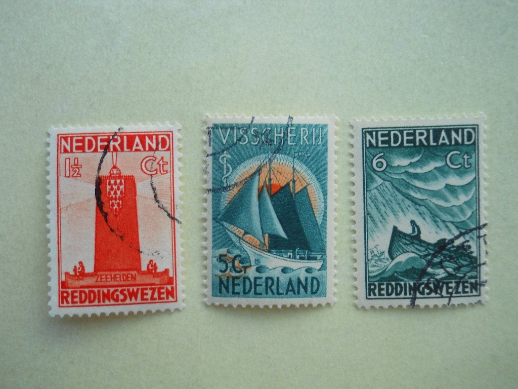 Nederland 1933 Zeemanzegels Nvph.257-259 gestempeld, Ophalen of Verzenden, T/m 1940, Gestempeld