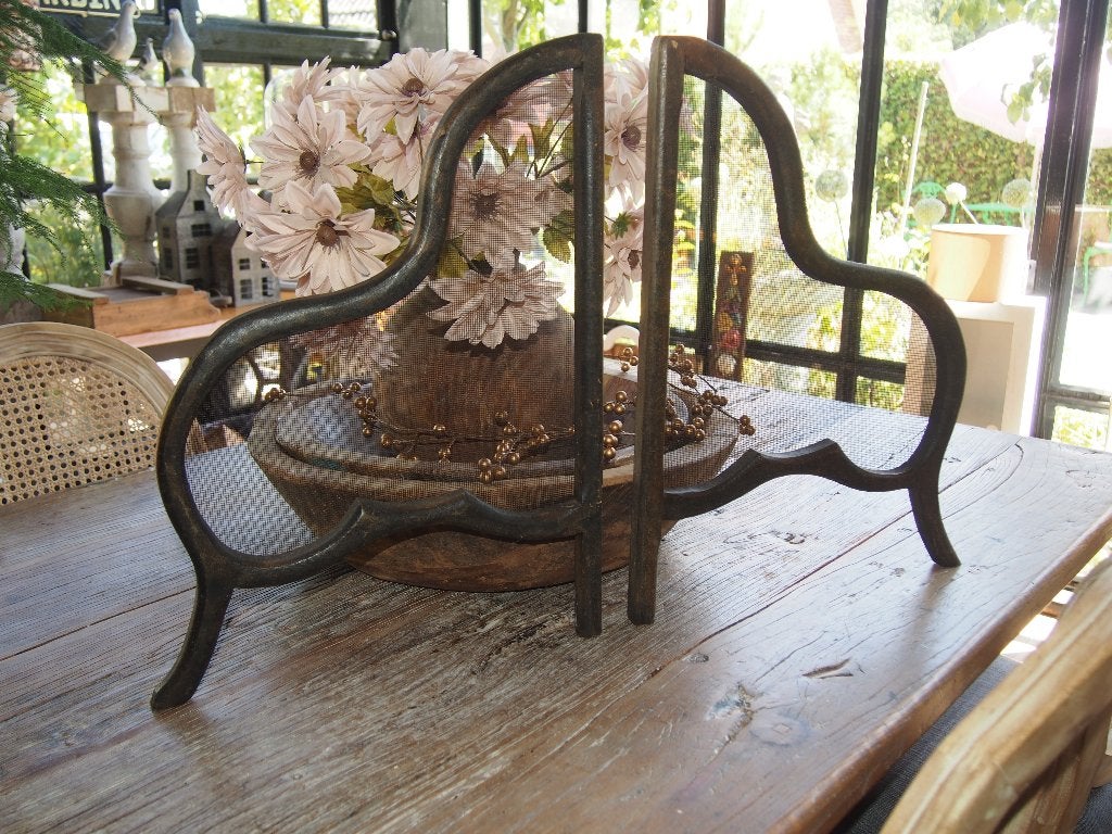 2 Oude Halve Brocante Raamhorren - 49x37 cm, Ophalen of Verzenden