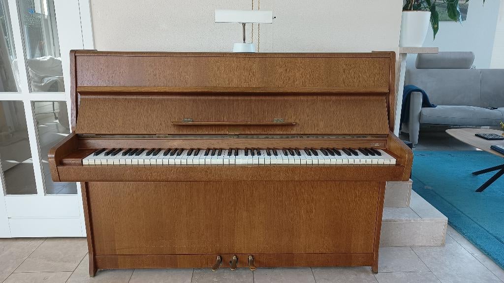 piano en pianokruk, bieden vanaf € 350,-, Muziek en Instrumenten, Piano's, Ophalen, Gebruikt, Bruin, Piano