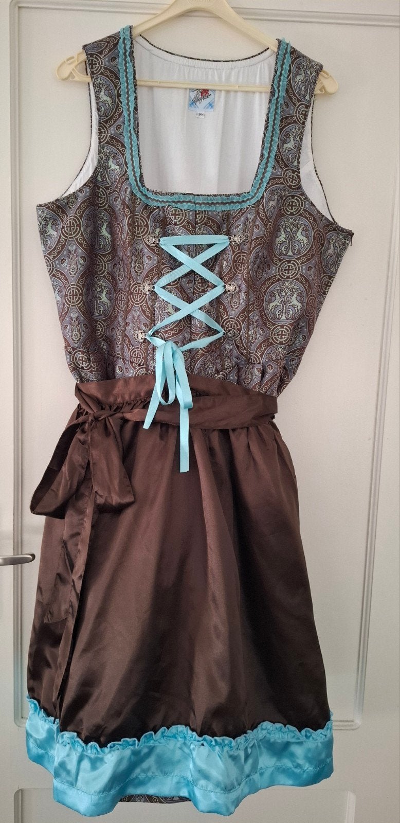 Alpenfeuer Dirndl (maat 50 of XL/XxL) met Landhaus blo, Maat 46/48 (XL) of groter, Ophalen of Verzenden, Alpenfeuer, Overige thema's