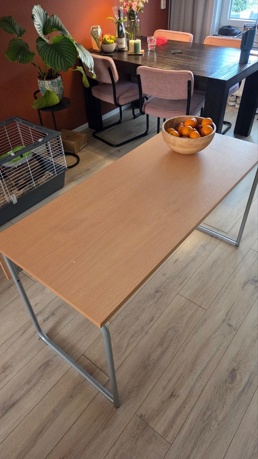 IKEA Idre Inklapbaar Bureau - Hout - 135x60x73 cm, Ophalen, Gebruikt, Hout, Bruin