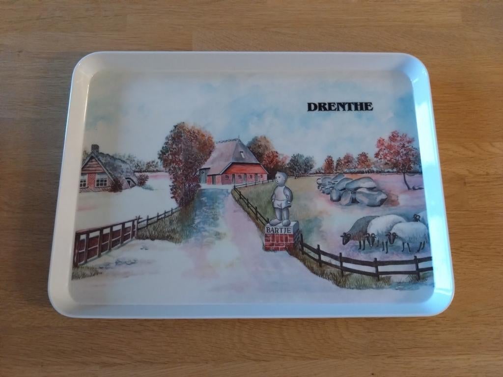 Drentse dienblad met Bartje en schapen, Antiek en Kunst, Ophalen of Verzenden