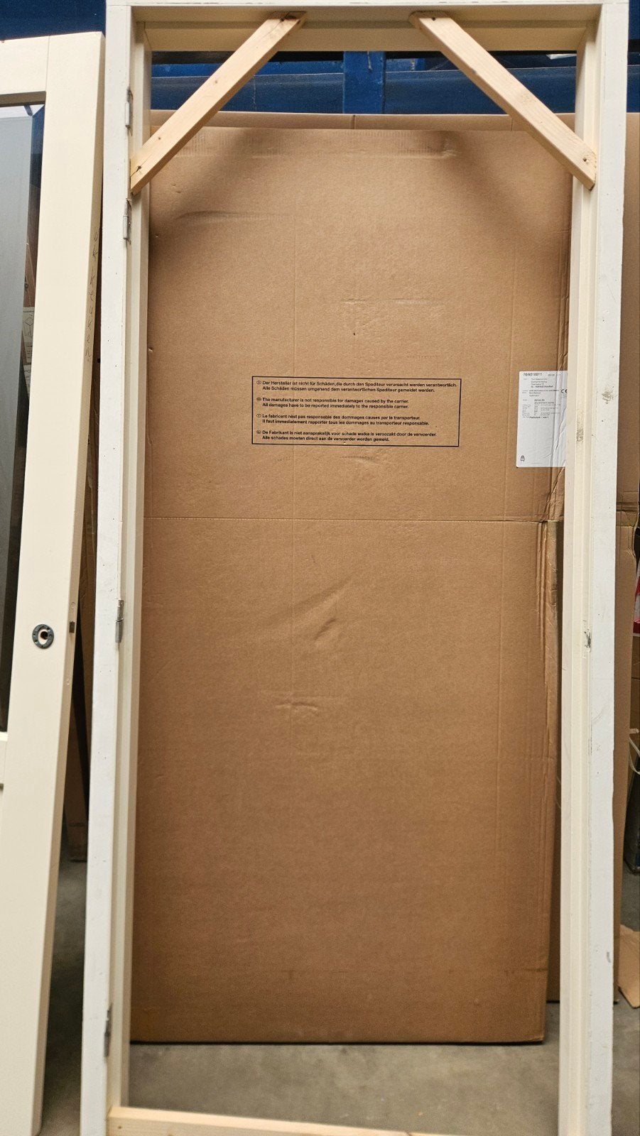 Hardhouten kozijn met deur 93 x 231,5, 80 tot 100 cm, 215 cm of meer, Binnendeur, Ophalen of Verzenden