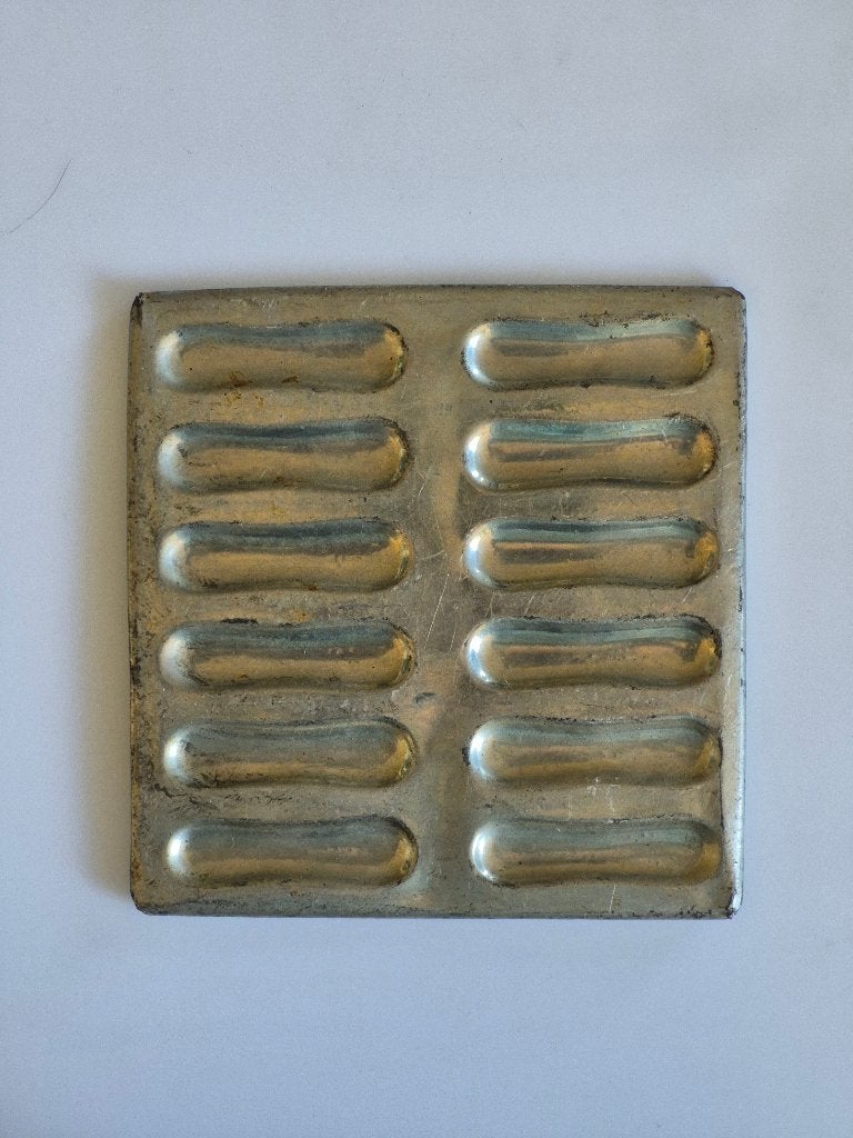 Chocolade vorm – plaatje metaal – kattentongen (1), Antiek en Kunst, Ophalen of Verzenden