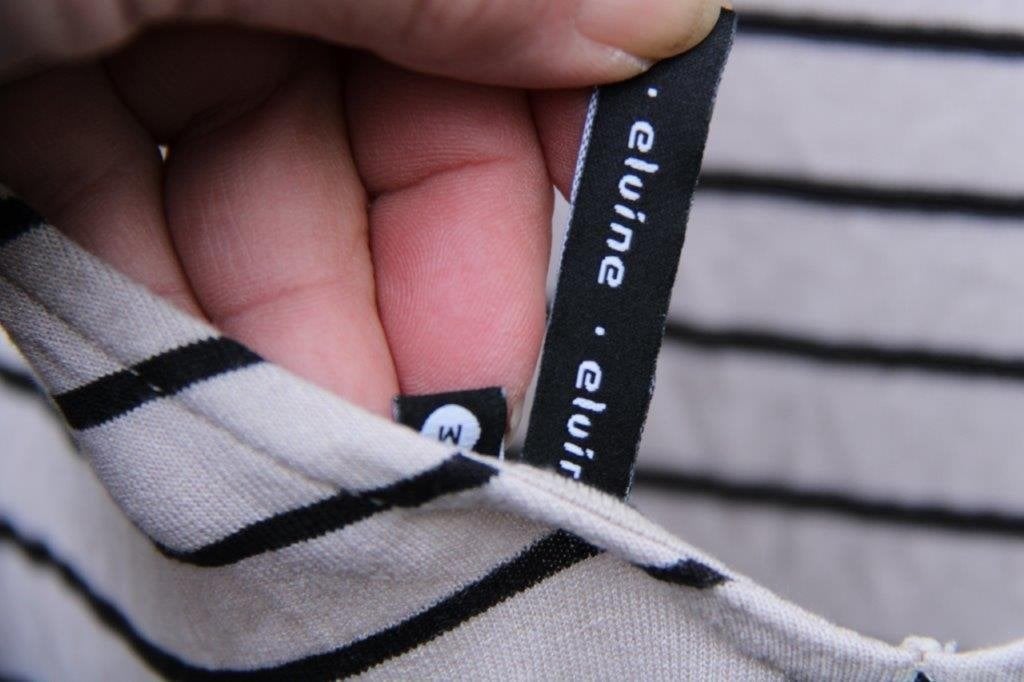 Jurk beige/ zwart Elvine mt M Vaste prijs, Maat 38/40 (M), Zwart, Elvine, Ophalen of Verzenden