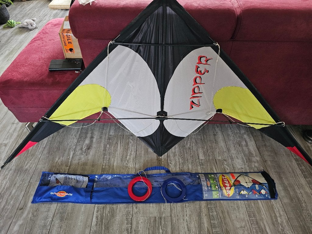 % Rhombus Zipper Stuntvlieger - 2 lijns, Ophalen, Gebruikt, Tweelijns, Vlieger