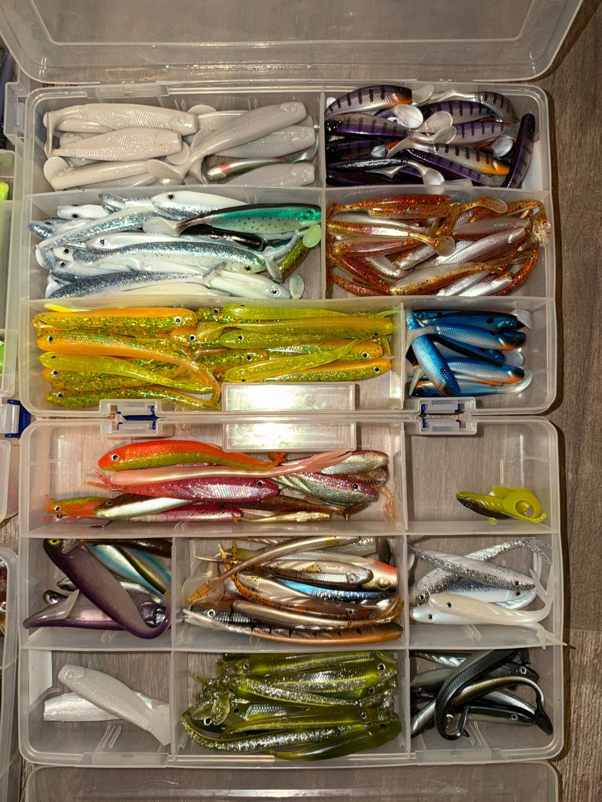 Gunki en Illex shads / softbaits nieuw 438 stuks incl box, Watersport en Boten, Ophalen of Verzenden, Zo goed als nieuw, Overige typen