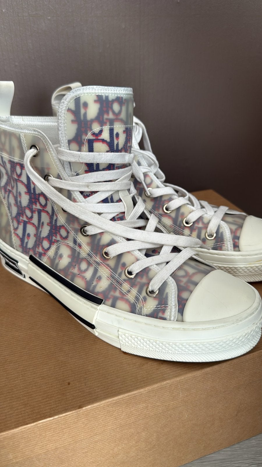 Dior B23 High-Top Sneaker Limited Edition 2020 Maat 40, Kleding | Heren, Ophalen of Verzenden, Gedragen, Wit, Sneakers of Gympen