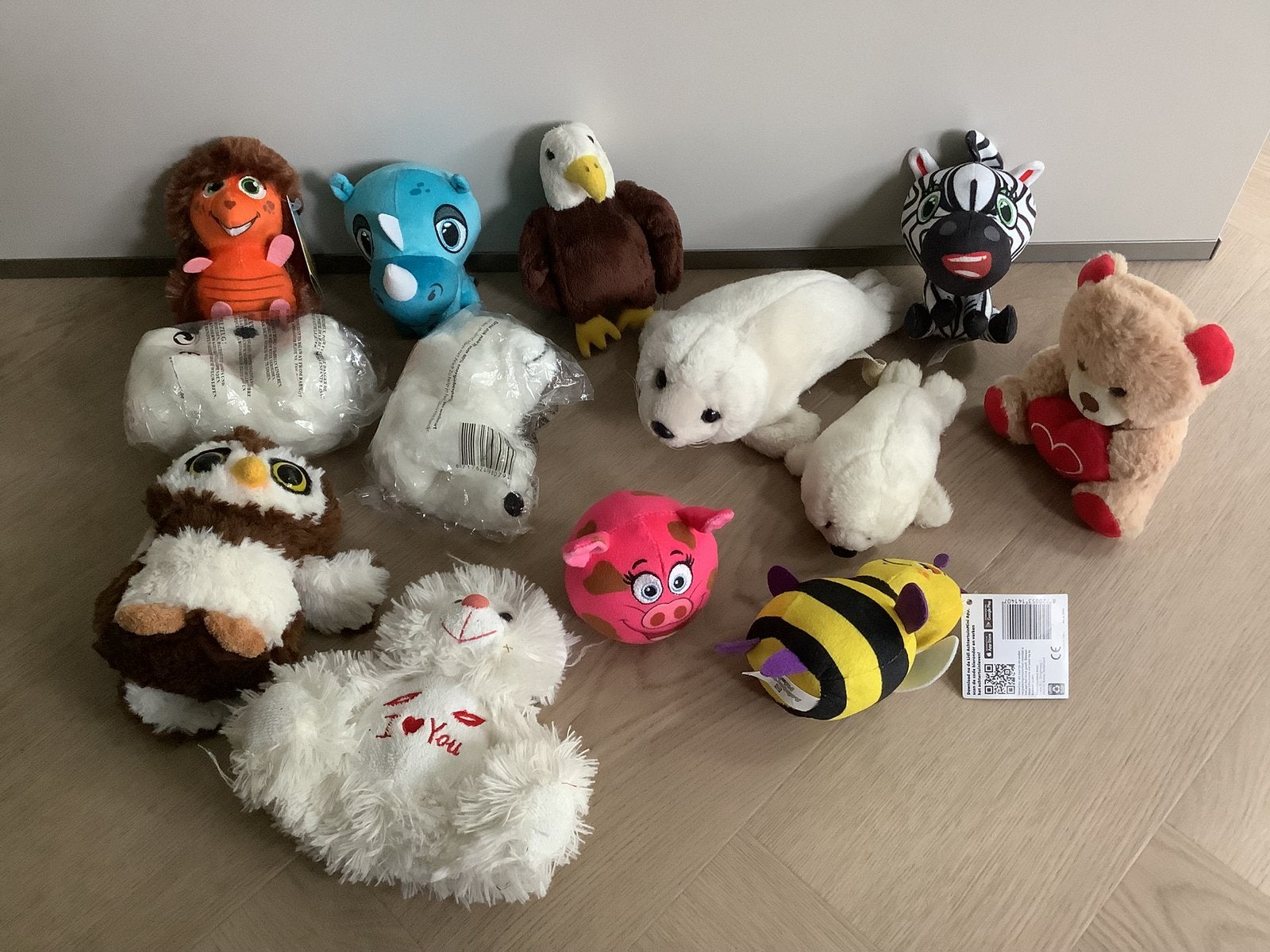 Leuke 13x verzameling kleine pluche knuffeltjes knuffel, Ophalen of Verzenden, Overige typen