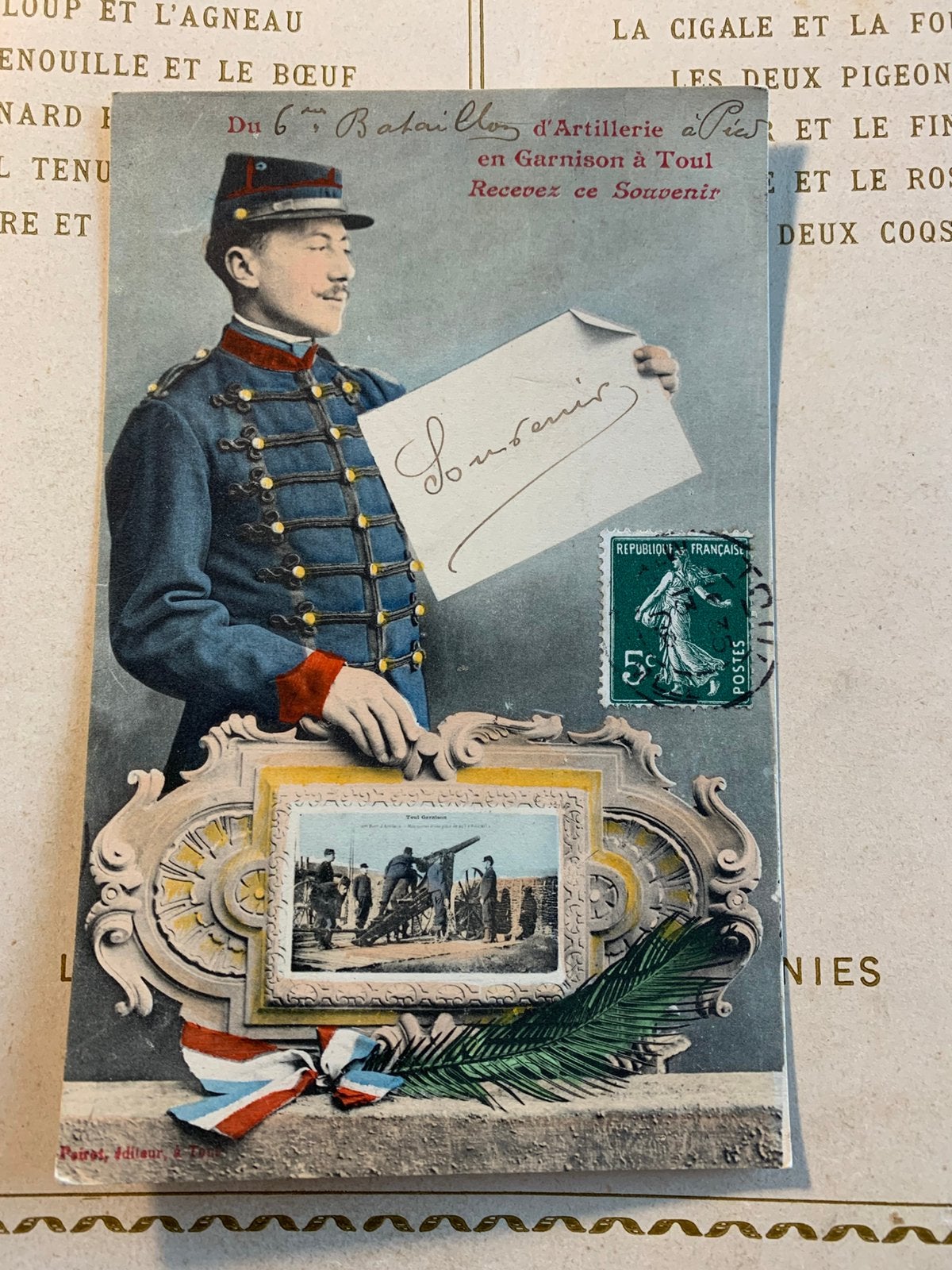1908 Militair - Recevez ce Souvenir (VJ), Verzamelen, Ophalen of Verzenden, Voor 1920, Gelopen, Overige thema's