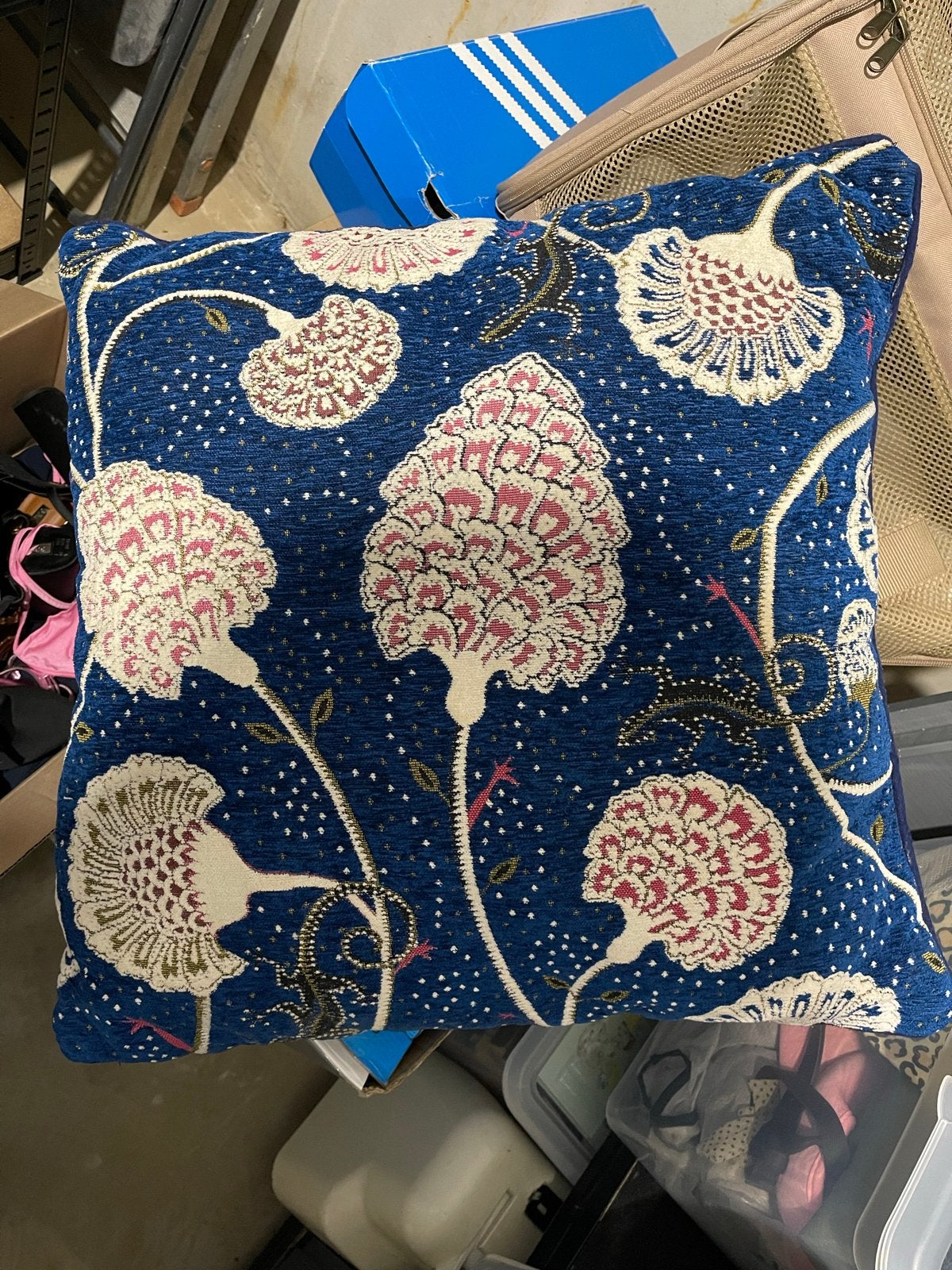 SISSY BOY Decoratief sierkussen met bloemenprint - Blauw, Ophalen, Overige merken, Gebruikt, Blauw