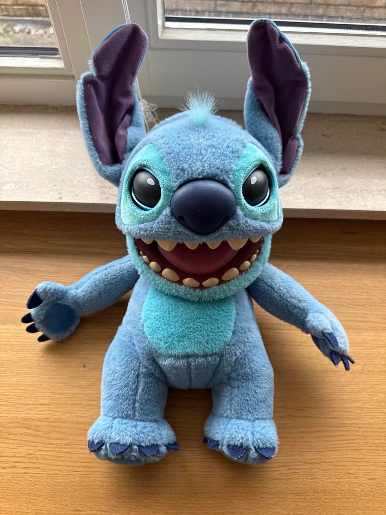 Disney Stitch Interactieve Handpop - Knuffel, Disney, Overige typen, Blauw, Ophalen of Verzenden