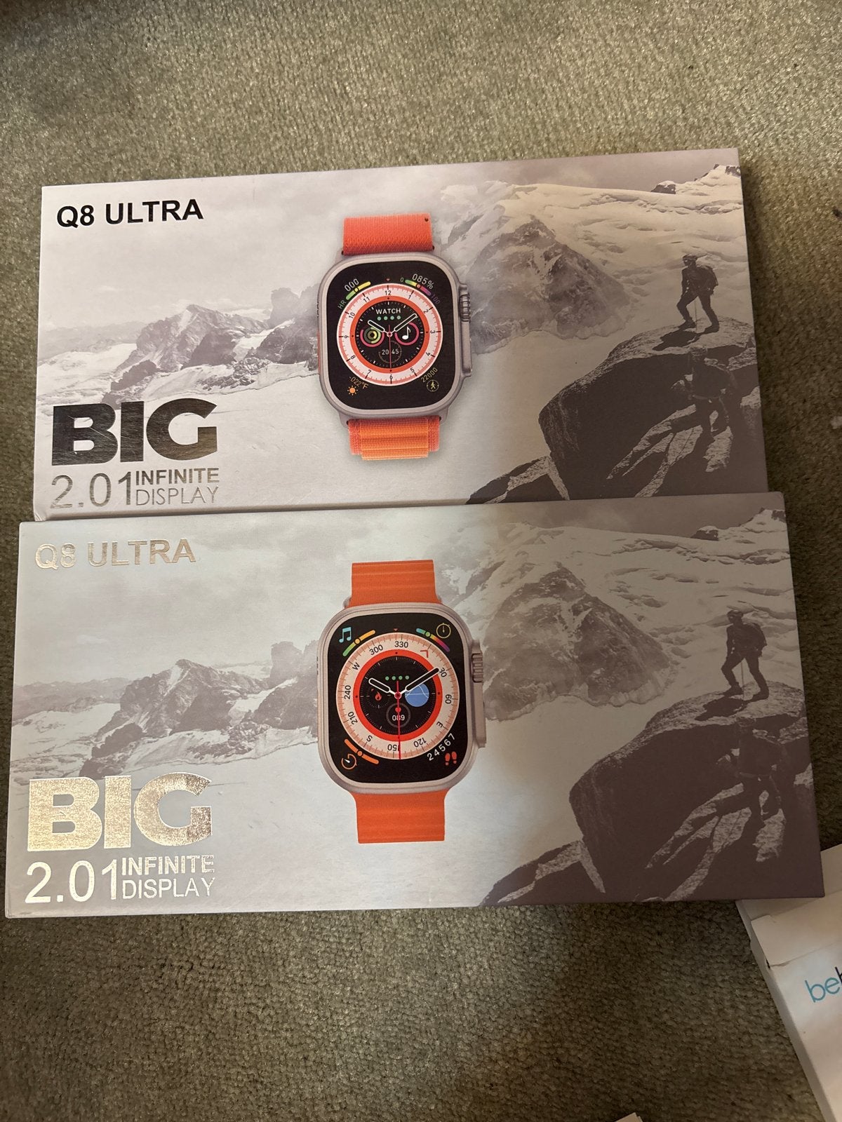 Q8 Ultra Smartwatch met 2.01" Infinite Display, Ophalen of Verzenden, Hartslag, Nieuw, Oranje