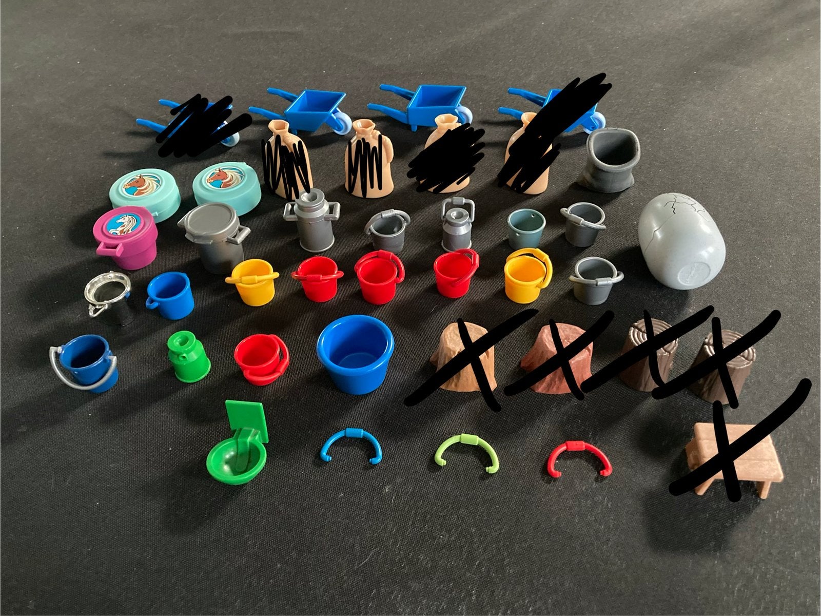 Playmobil emmertjes, drinkbak manege ed…, Ophalen of Verzenden, Zo goed als nieuw