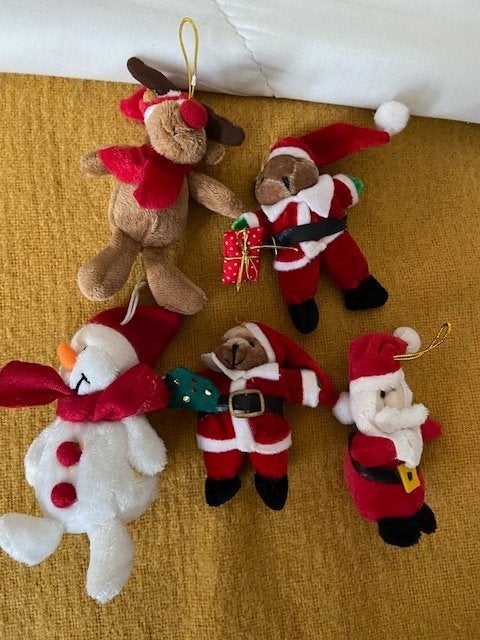 stoffenpoppetjes voor in de kerstboom, Diversen, Kerst, Ophalen of Verzenden, Gebruikt