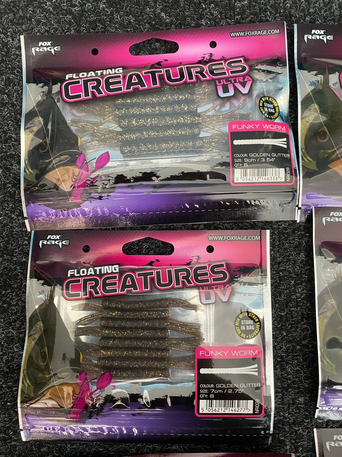 Fox Rage Creature Baits UV Funky Worm, D, Overige typen, Nieuw, Ophalen of Verzenden