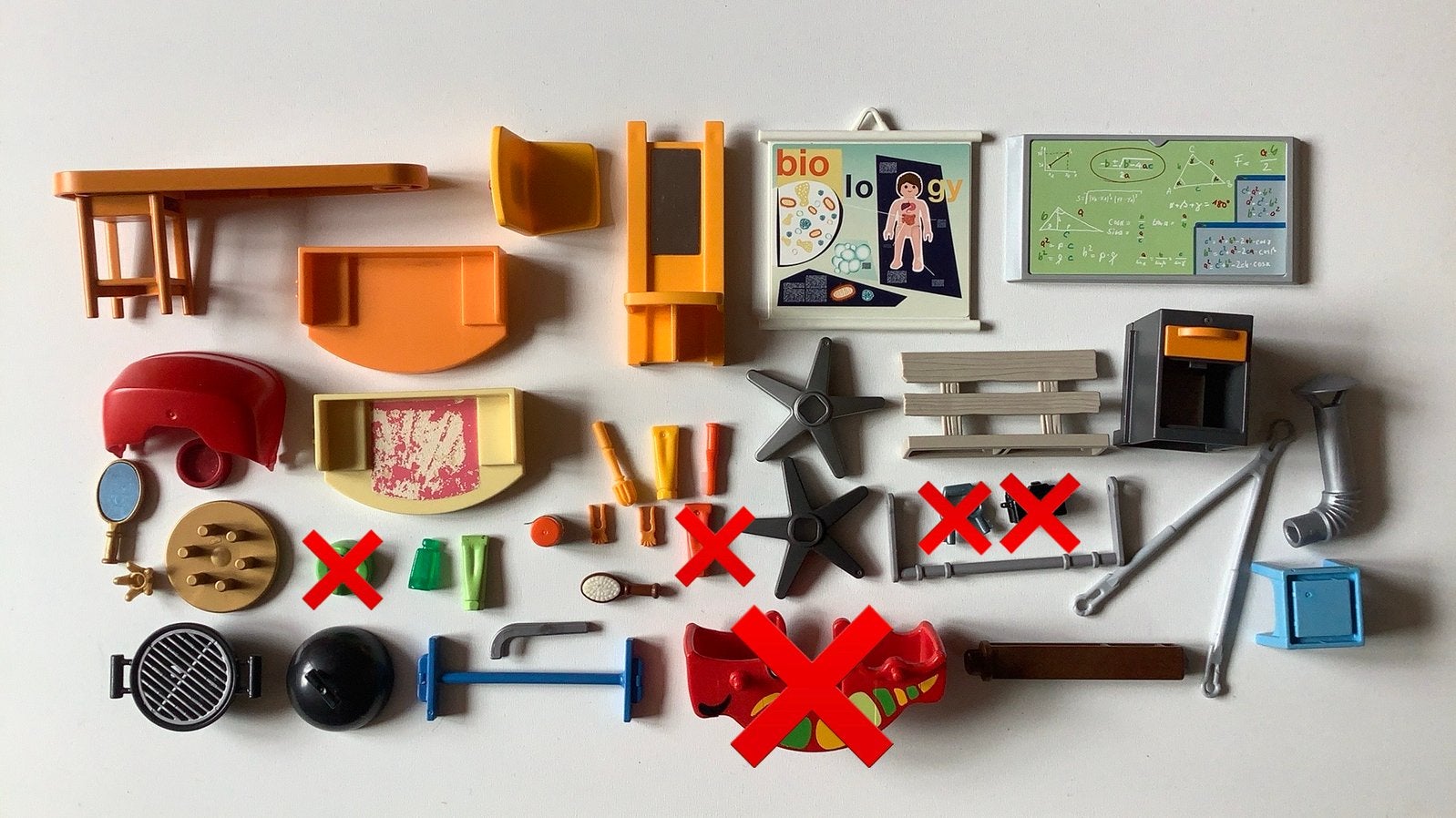 Playmobil onderdelen geel grijs rood blauw goud, Ophalen, Gebruikt
