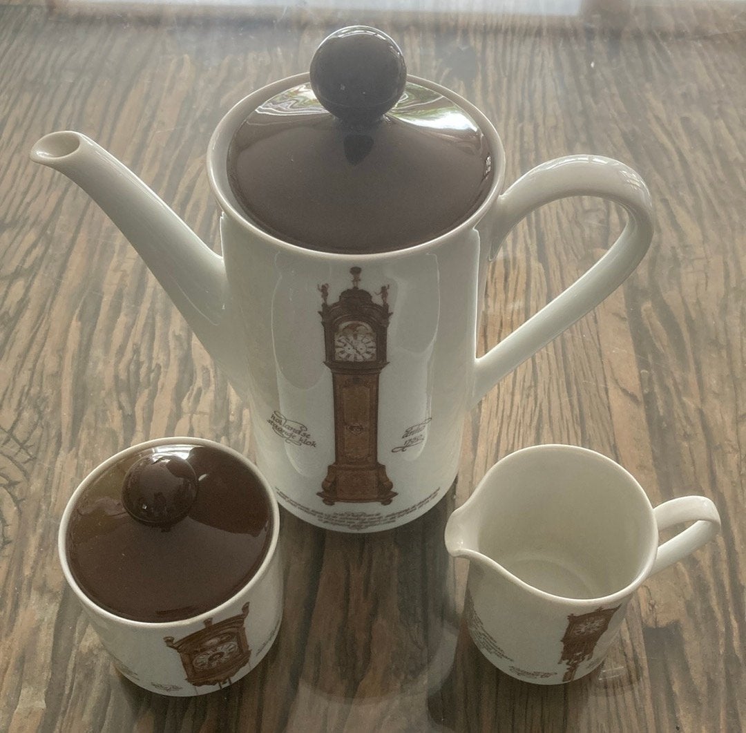 Vintage Hollandse Staande Klok Koffie/Theeservies Nutroma, Ophalen