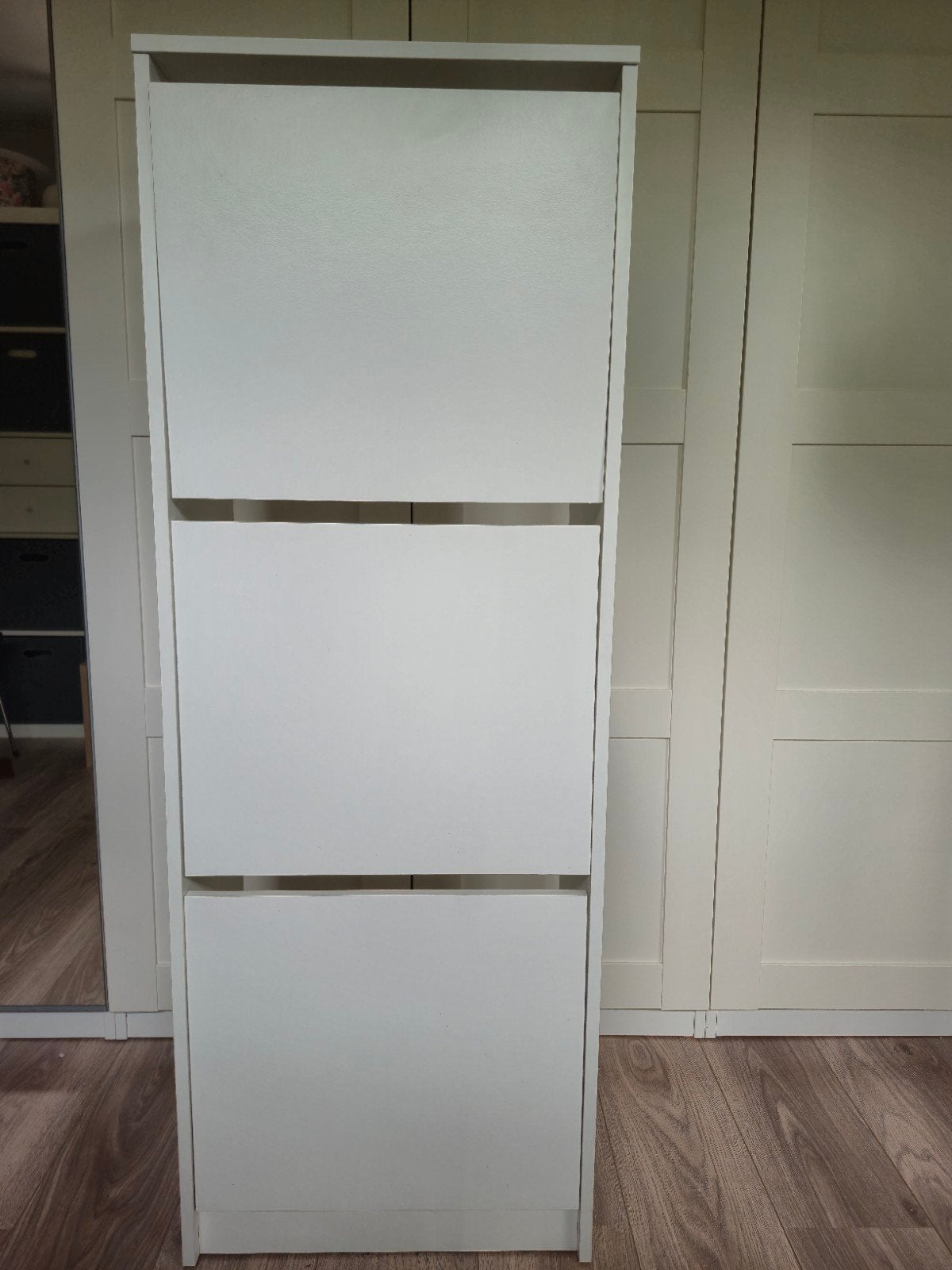 Witte schoenenkast met 3 vakken, Ophalen, Gebruikt, Modern