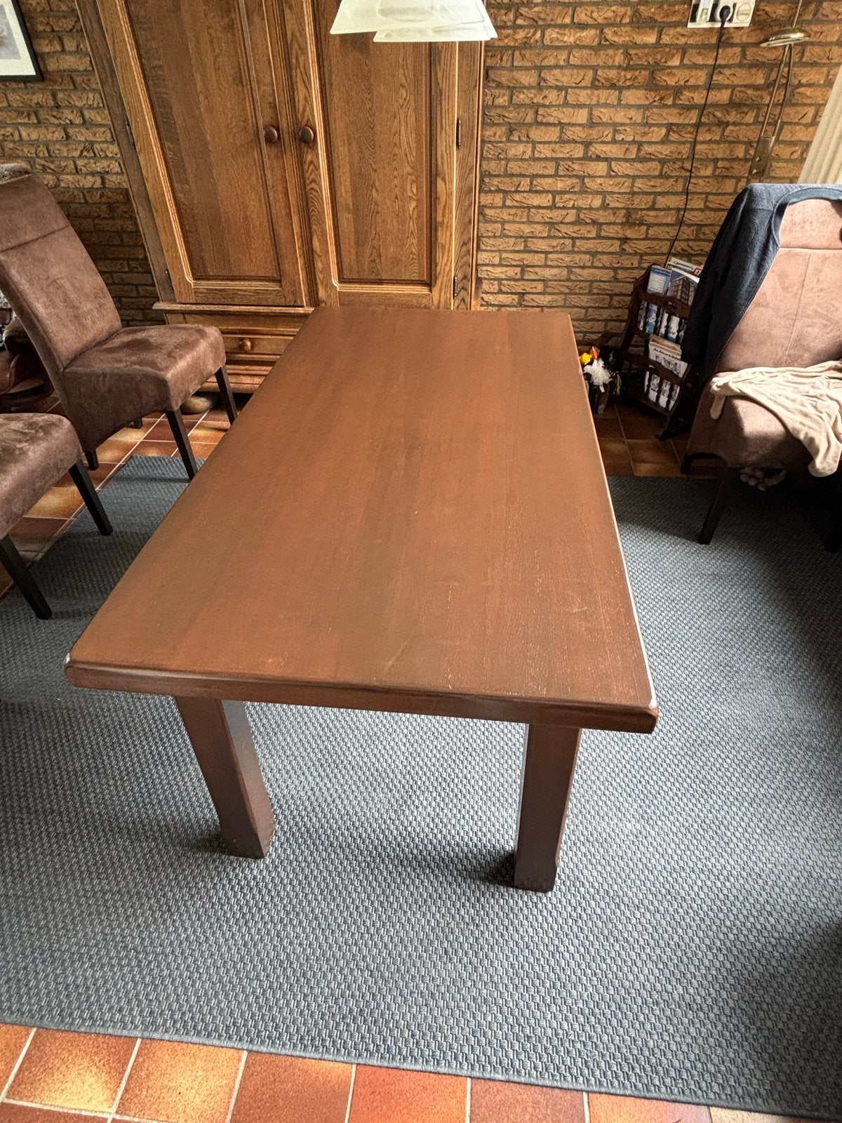Eiken houten eettafel, Ophalen, 100 tot 150 cm, Eikenhout, 50 tot 100 cm