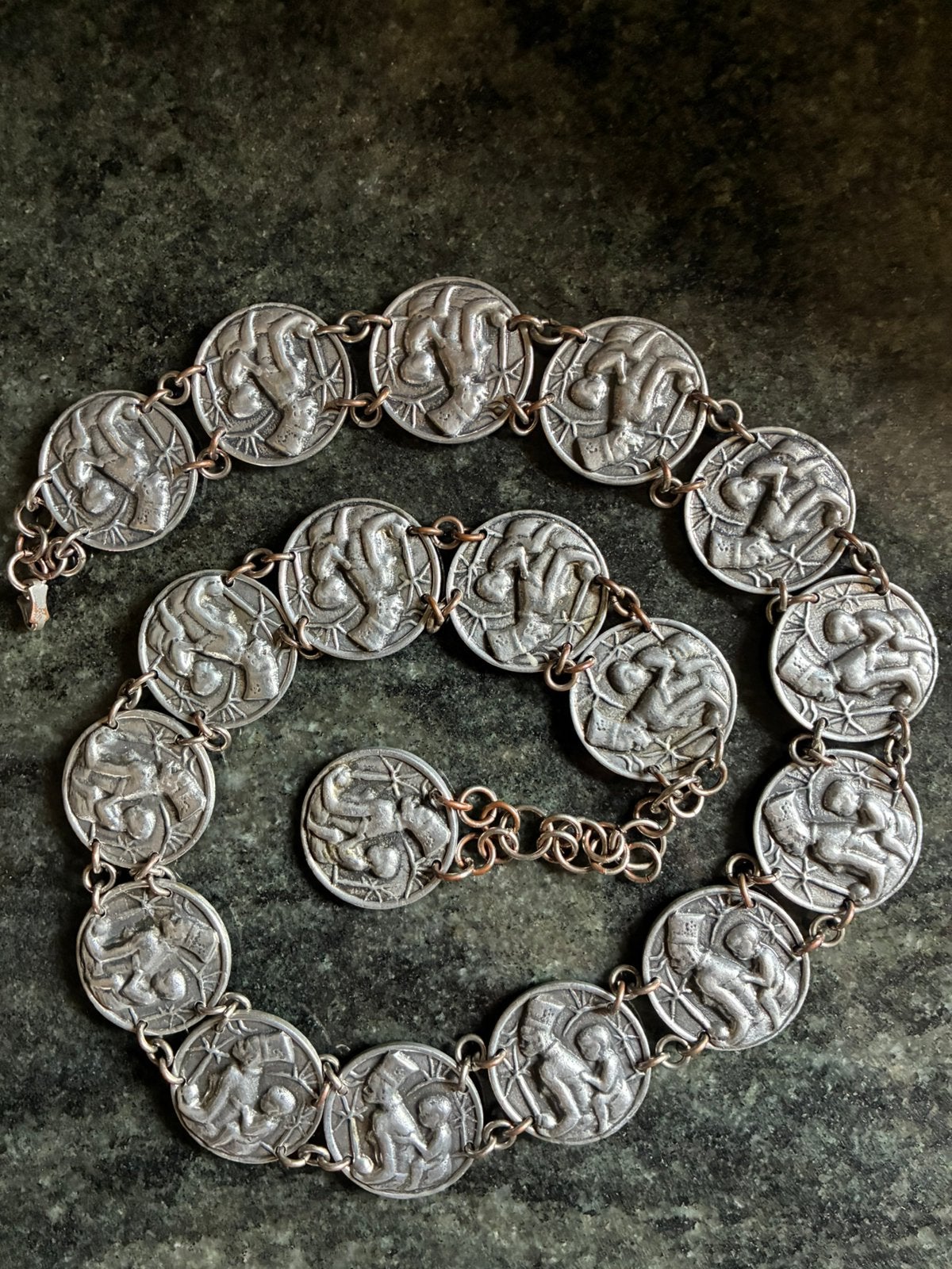 VERZIVERDE SCHAKELRIEM/STATEMENTKETTING., Ophalen, Overige materialen, Zilver, Verstelbaar