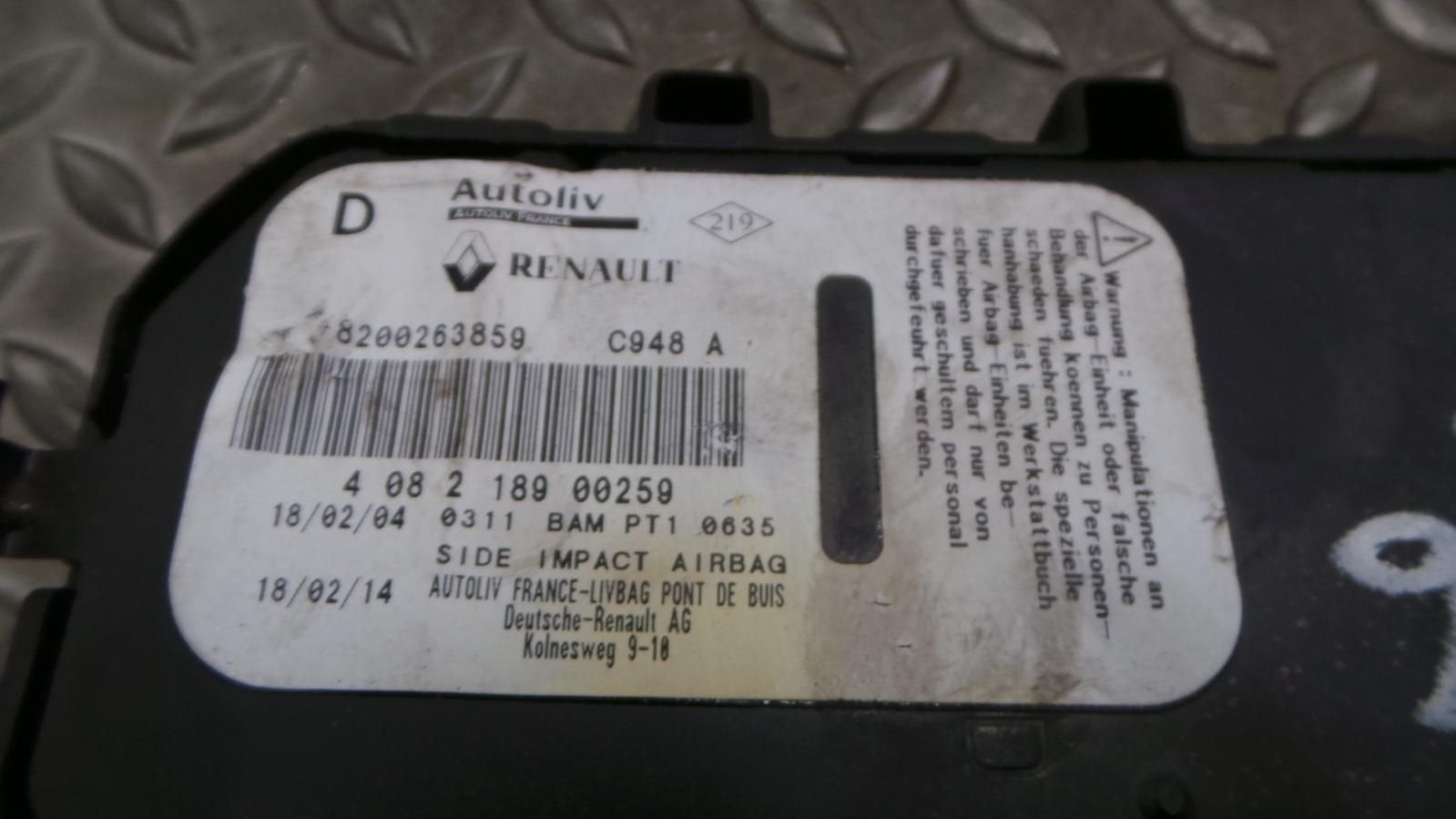 RENAULT VEL SATIS AIRBAG RECHTS 2004, Auto-onderdelen, Ophalen of Verzenden, Gebruikt, ARN erkend