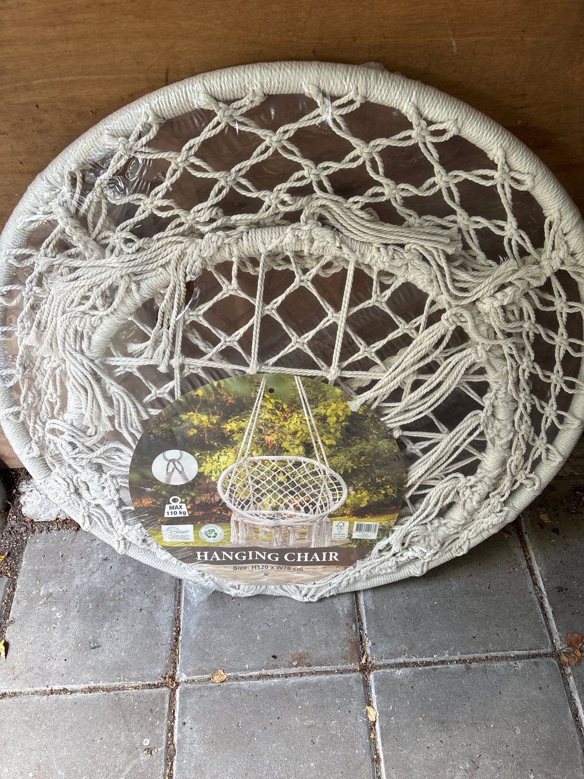 Nieuwe hangstoel, wit, macramé, voor binnen en buiten, Ophalen, Nieuw, Eenpersoons, Binnen