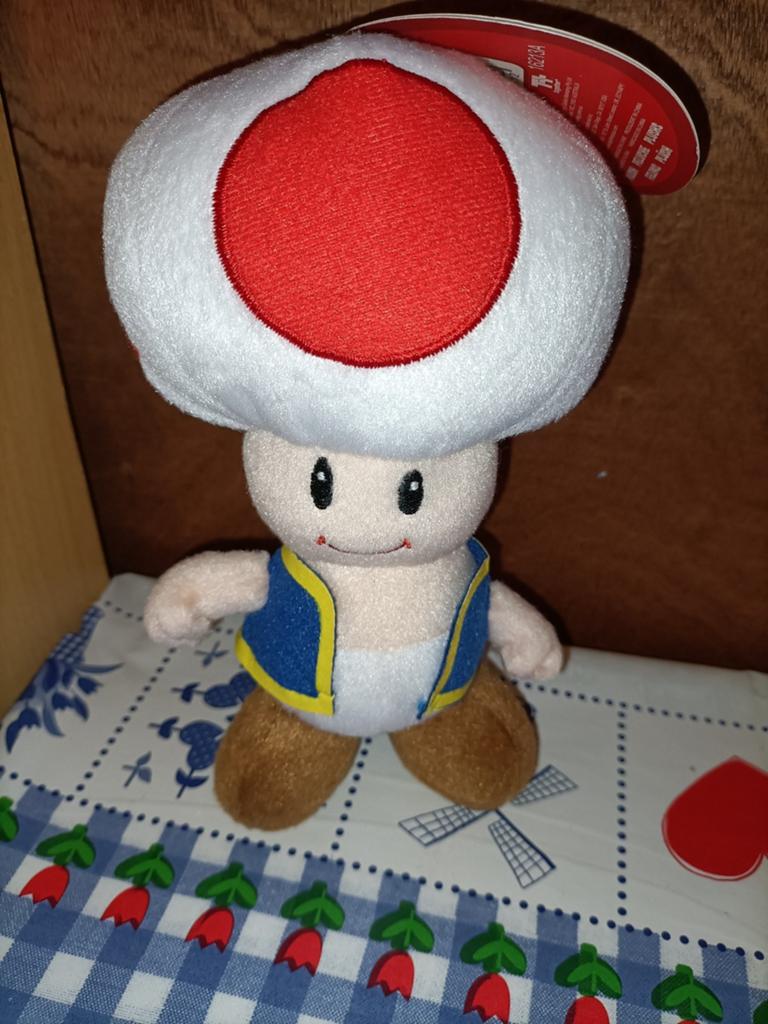 Toad knuffel nieuw met kaartje Super Mario 20 cm, Ophalen of Verzenden, Overige typen