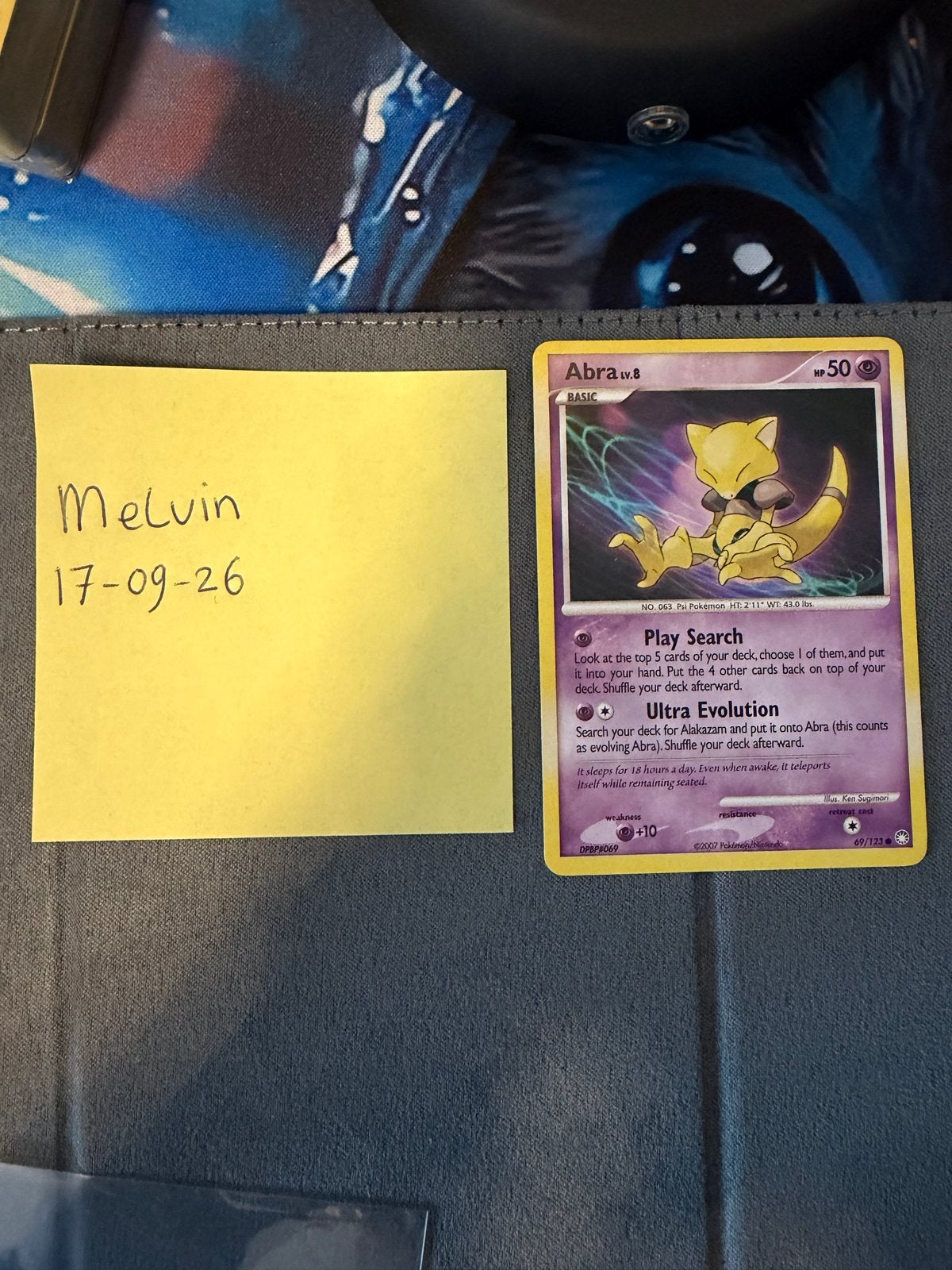 Pokémon kaart Abra 69/123 - Exclusieve conditie, Ophalen of Verzenden, Zo goed als nieuw, Losse kaart