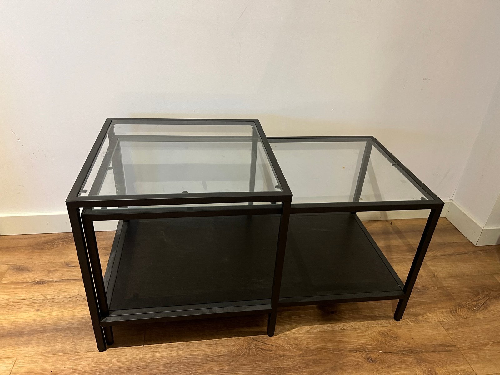 IKEA VITTSJÖ salontafels / coffeetable, Huis en Inrichting, Tafels | Salontafels, Ophalen, Gebruikt, 50 tot 100 cm, Glas